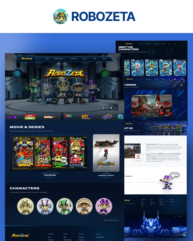 RoboZeta published Malaysian animation website portfolio presentation